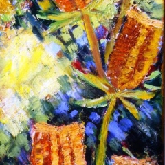 Banksia Heads Contemporary Acrylic Collaged