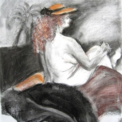 Nude-Charcoal-Pastel UF $200 19x13in
