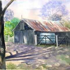 Cecil Lodge Barn Watercolour